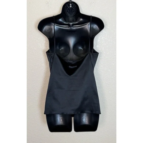FUZZI Jean Paul Gaultier Black Camisole Silky V Neck Modern Minimalist Large
